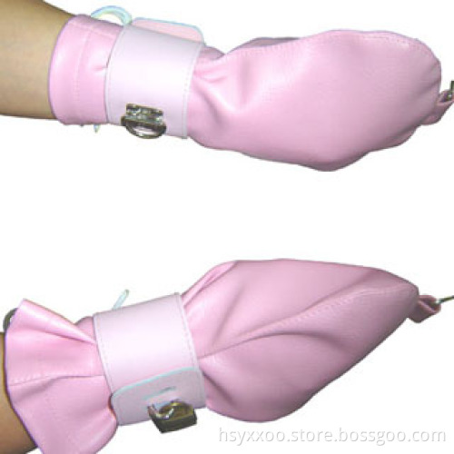 Fetish Bondage Restraints ther Sex Toy Submission Training Handcuff Mitten with Padlock